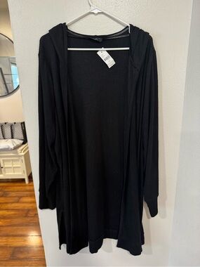 NWT Lane Bryant Ribbed Open Front Hooded Cardigan